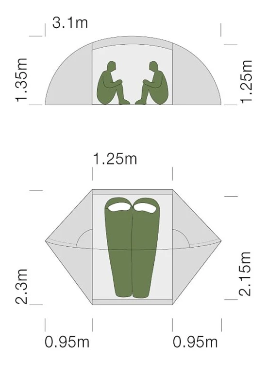 Exped Orion II Green Trekkerstent 3 Exped Orion II Green Trekkerstent - Afbeelding 3