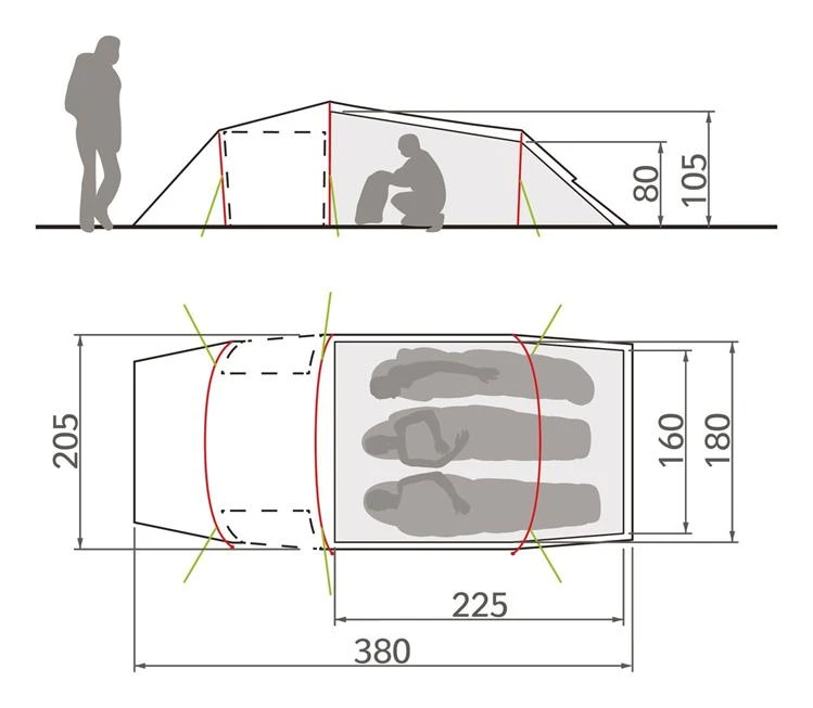 Vaude Arco Xt 3P Trekkerstent 2 Vaude Arco Xt 3P Trekkerstent - Afbeelding 2