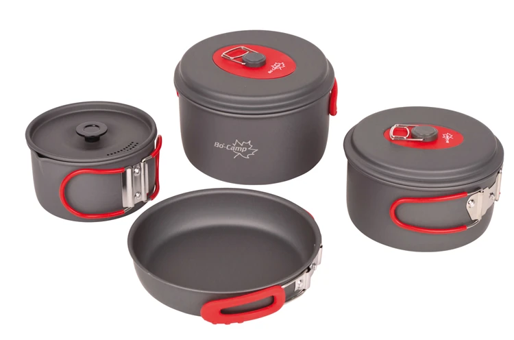 Bo-Camp - Pannenset - Explorer - 4-Delig - Hard Anodized Pan 1 Bo-Camp - Pannenset - Explorer - 4-Delig - Hard Anodized Pan