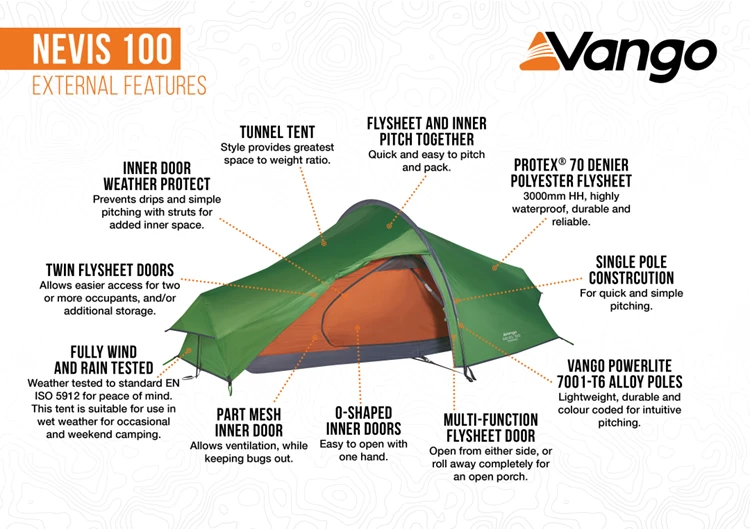 Vango Nevis 100 Trekkerstent 3 Vango Nevis 100 Trekkerstent - Afbeelding 3