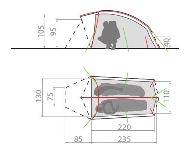 Vaude Taurus Ul 2P Trekkerstent 2 Vaude Taurus Ul 2P Trekkerstent - Afbeelding 2