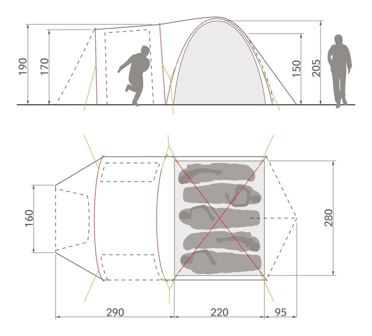 Vaude Campo Casa Xt 5P Trekkerstent 4 Vaude Campo Casa Xt 5P Trekkerstent - Afbeelding 4